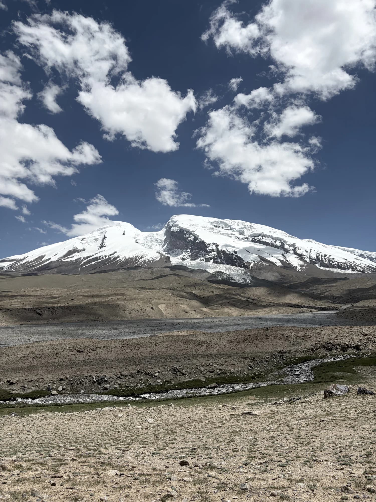 The Pamir horizon and high mountains marking an overland corridor
