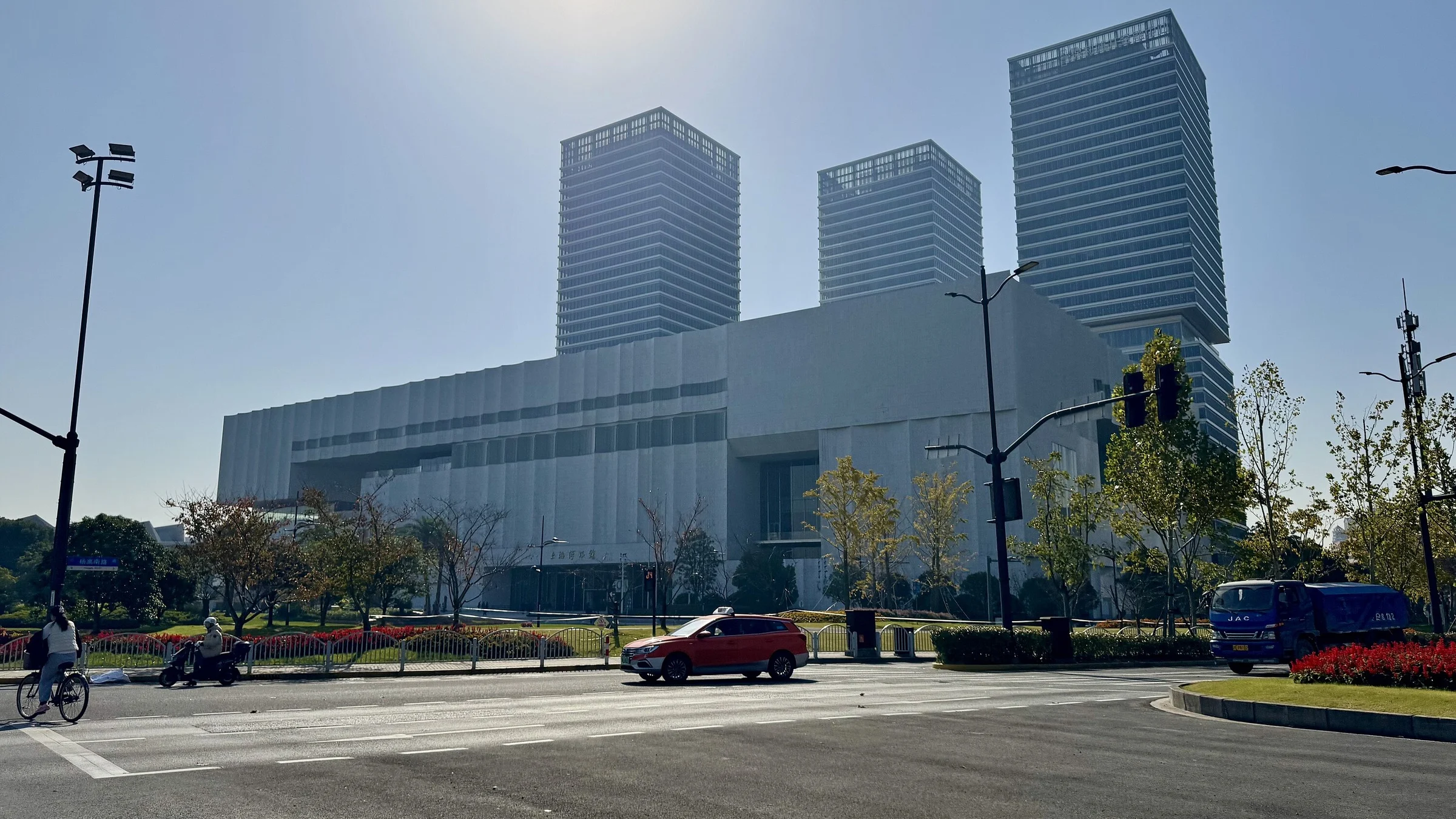 Wide architectural view of Shanghai Museum East.